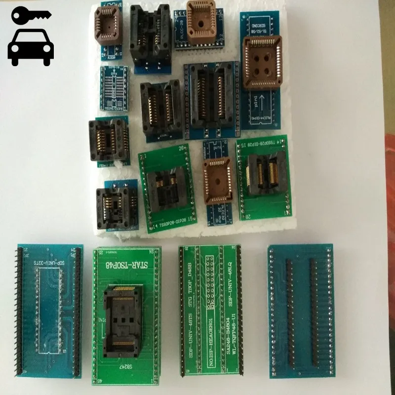 ФОТО Quality A+ 13pcs/lot IC Socker Adapter For Superpro 610P/TL866/TNM5000/Wellon/Top3000 USB ECU Programmer Burn Block