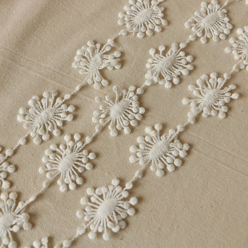 2 ярда 3 см белый вышитый цветок кружевная ткань отделка ленты DIY Швейные материалы ручной работы для поделок