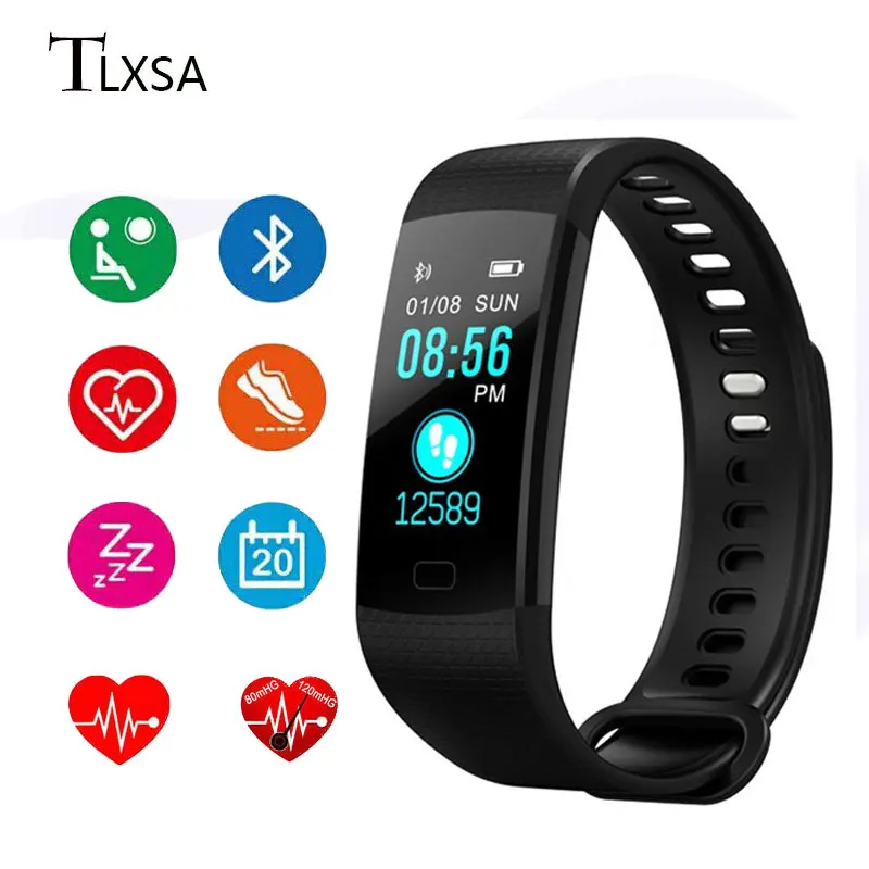 

Fashion Smart Bracelet Heart Rate Monitoring Pedometer Sports Fitness Tracker Men Smart Bluetooth Wristband For IOS And Android