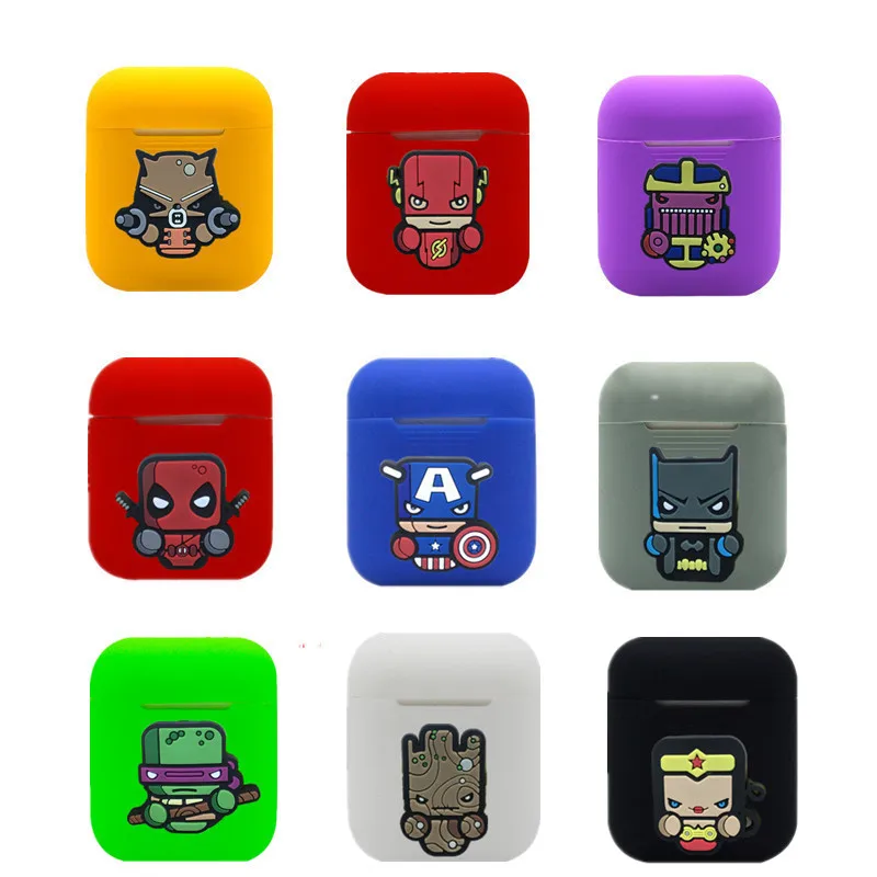 

Hero Cartoon Wireless Bluetooth Earphone Case For Apple AirPods Silicone Charging Headphones Cases for Airpods Protective Cover