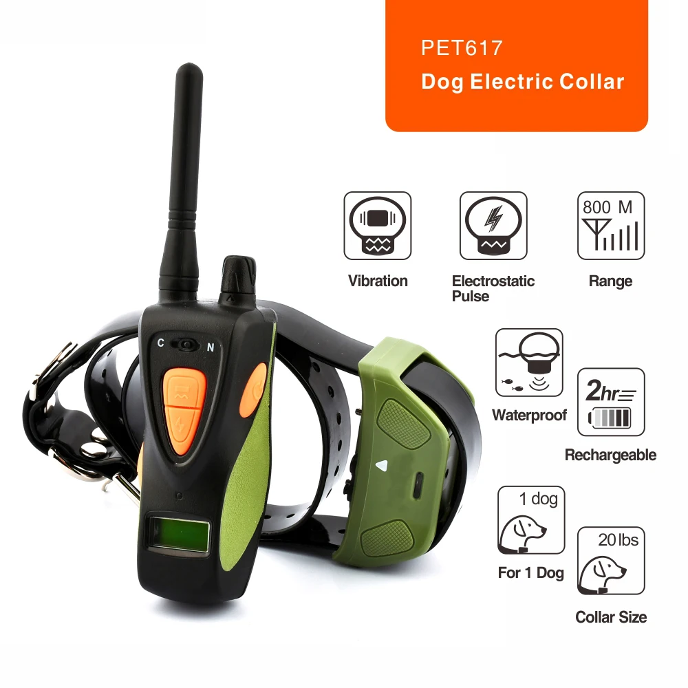 2018 Remote Pet Dog Training Collar Rechargeable Waterproof Dog Electronic Shock Training Collar Electric with Blue LCD display