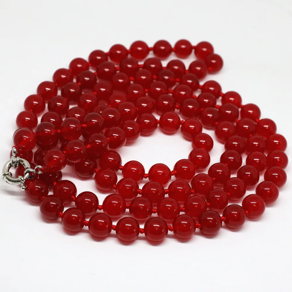 Cute red chalcedony jades stone round beads elegant women 8,10,12mm