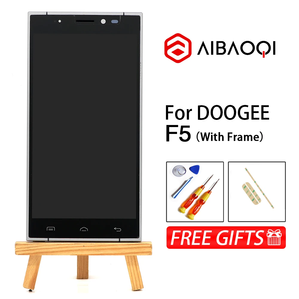 

AiBaoQi New Original 5.5 inch Touch Screen + 1920X1080 LCD Display+Frame Assembly Replacement For Doogee F5 model Phone