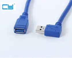 1 шт./вправо под углом 90 USB 3,0 кабель типа мужчин к USB 3,0 Тип женские Супер Скорость адаптер конвертер 0,3 м для Macbook