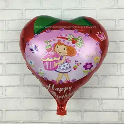 Xxpwj Бесплатная доставка алюминия в форме сердца с клубникой для девочек шар игрушки для детей день рождения украшения оптом i-092
