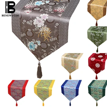 

Chinese Traditional Handmade Silk Brocade Table Runner Vintage Table Cloth Tea Ceremony Pad Wedding Home Hotel Villa Decoration