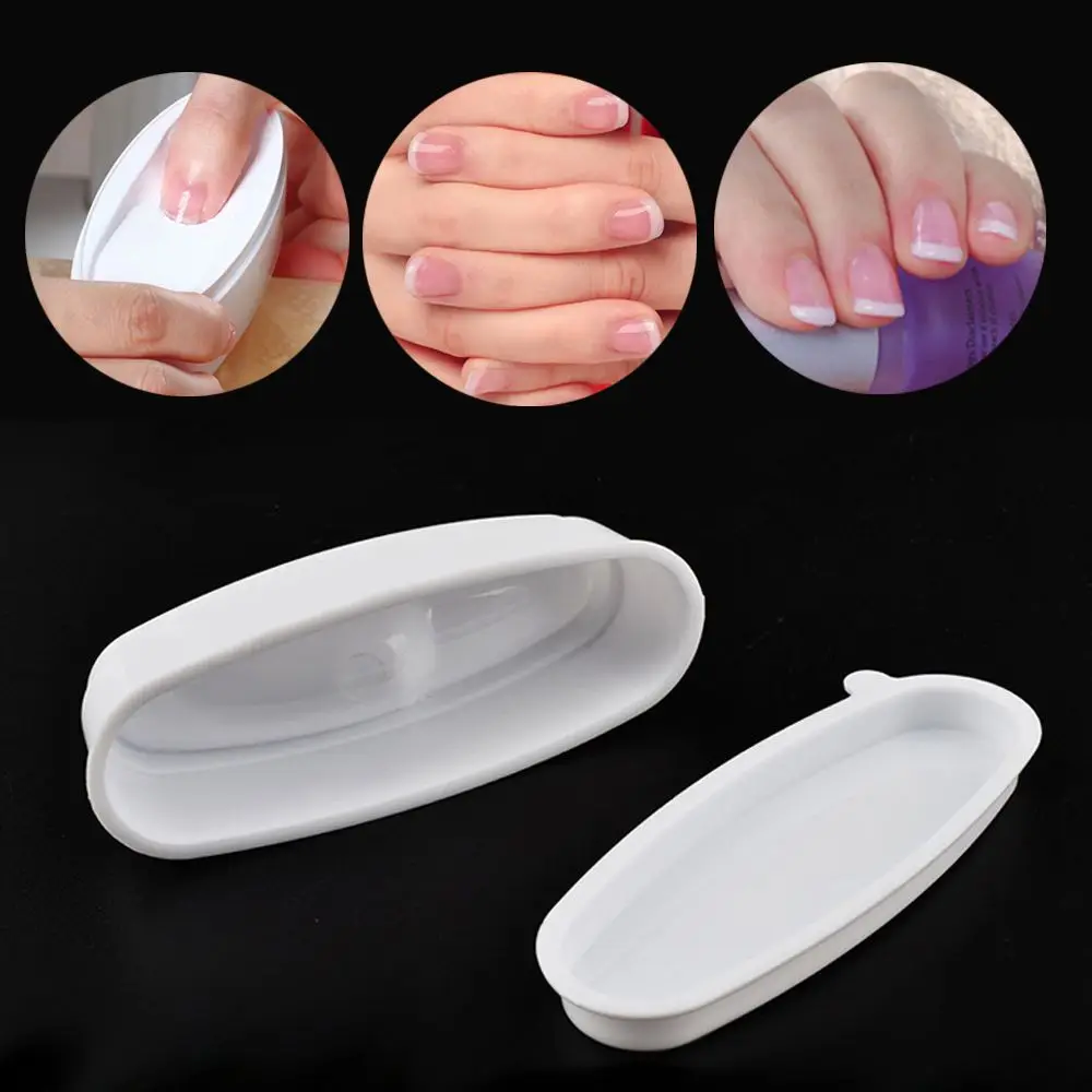

1PC Durable Easy French Dip Tray Dipping Powder Container Dual Use for Short Extended Nails Molding DIY Tips Guide Box Case