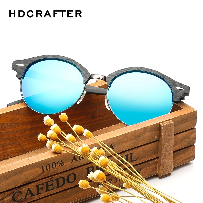 HDCRAFTER брендовые Дизайнерские деревянные солнцезащитные очки мужские