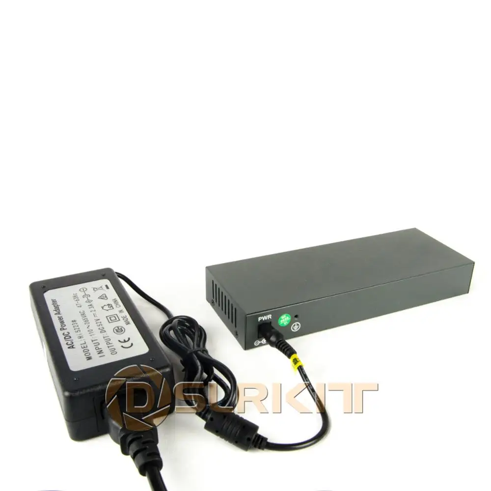 DSLRKIT 120 ватт 9 Порт 8 PoE коммутатор 802.3af 802.3at питание по Ethernet PSE18AT