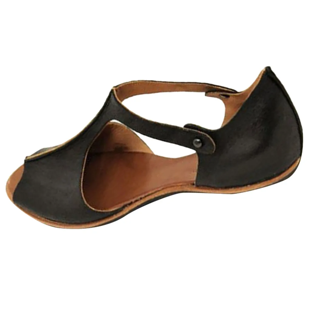 

SAGACE Women Summer Low Slip-On Shallow Round Toe Beach Open-Toe Sandals Roman Style Casual Outdoor Leisure Casual Shoes