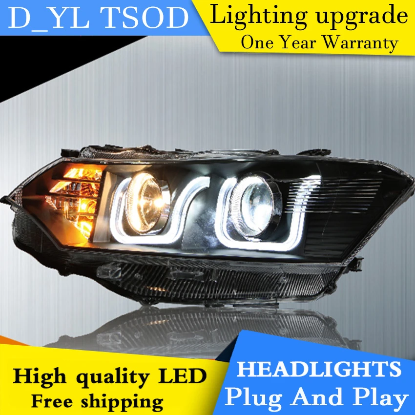 Car Styling For Toyota Vios Headlights 20142016 Vios Led Headlight Head Lamp Led Drl Projector