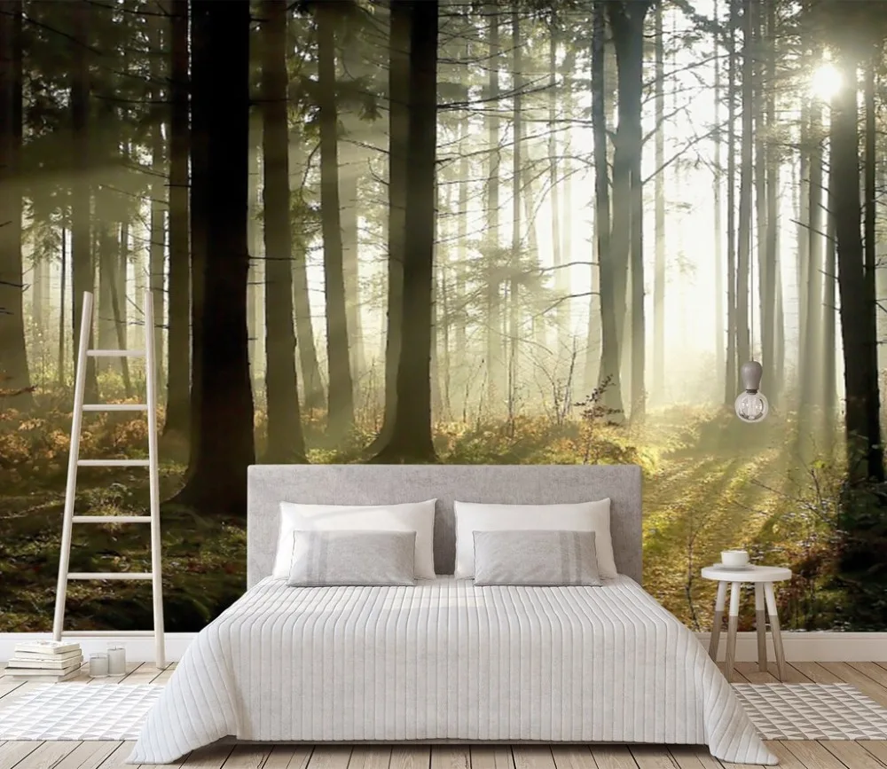 [Самоклеющиеся] 3D Sun Fog Land Forest 13 настенная бумага печать настенные наклейки |
