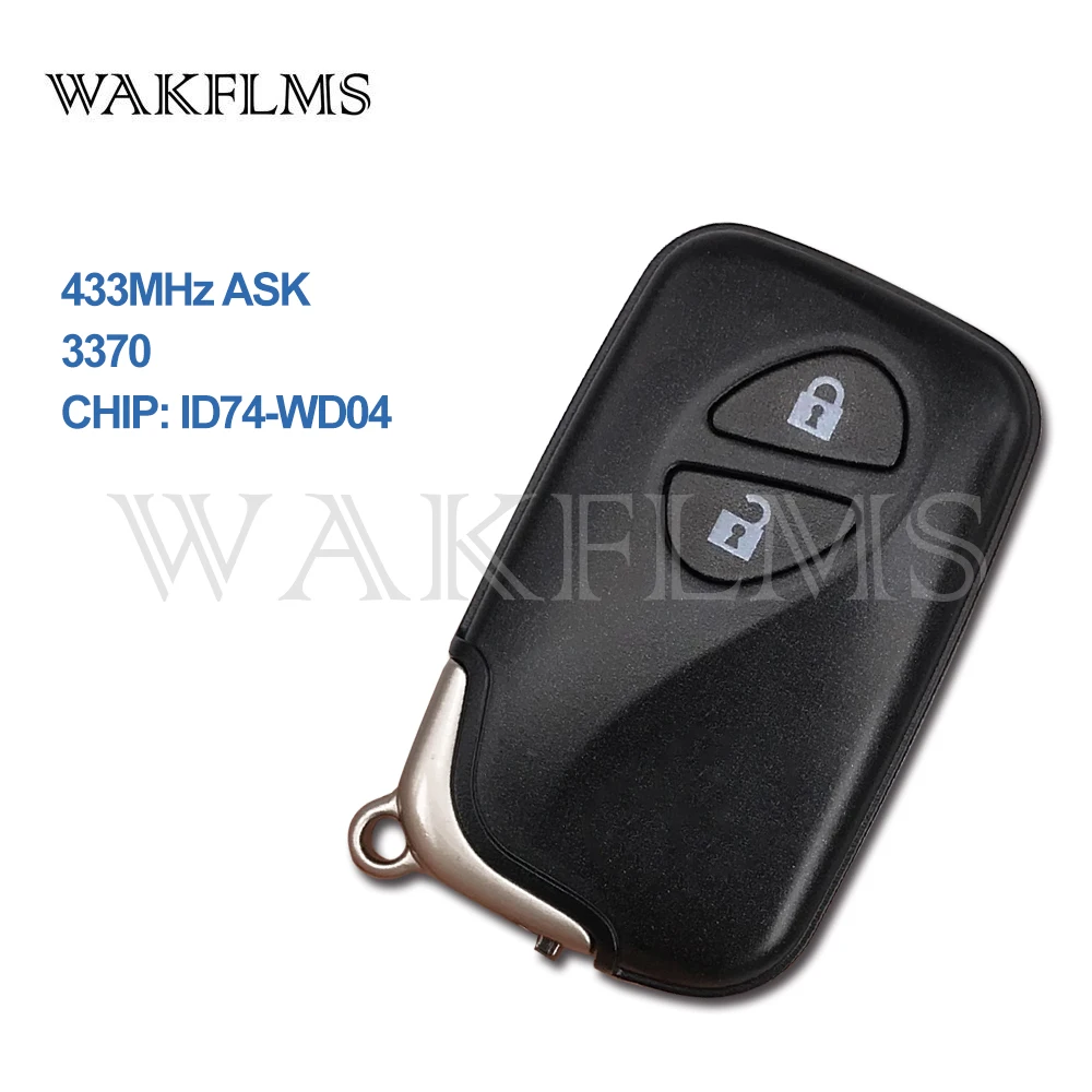 2 Buttons 433MHz ID74 Chip PCB 3370 Smart Key Keyless Go / Entry For Lexus Replace The Genuine Key Replacement