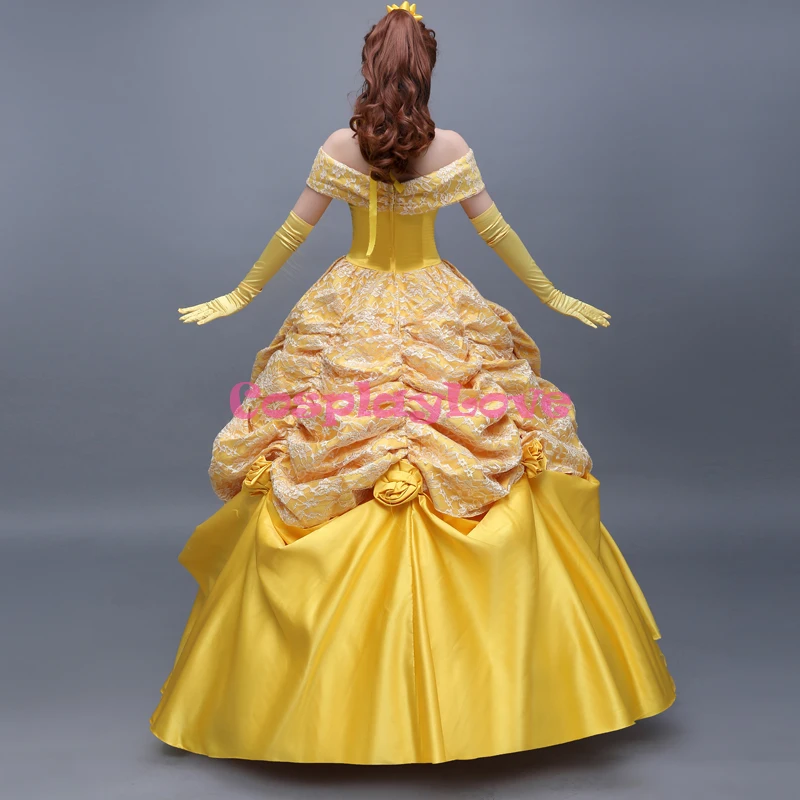 Косплей Любовь на заказ Красавица и Чудовище Косплей Белль принцесса косплей платье Косплей Костюм для детей взрослых женщин