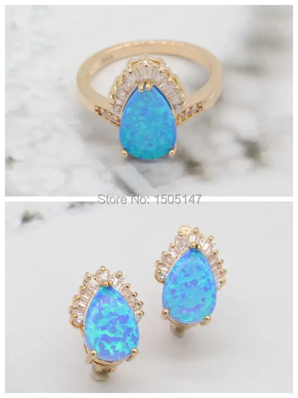 GZJY Beautiful Shining Noble Jewelry Bule Fire Opal Zircon