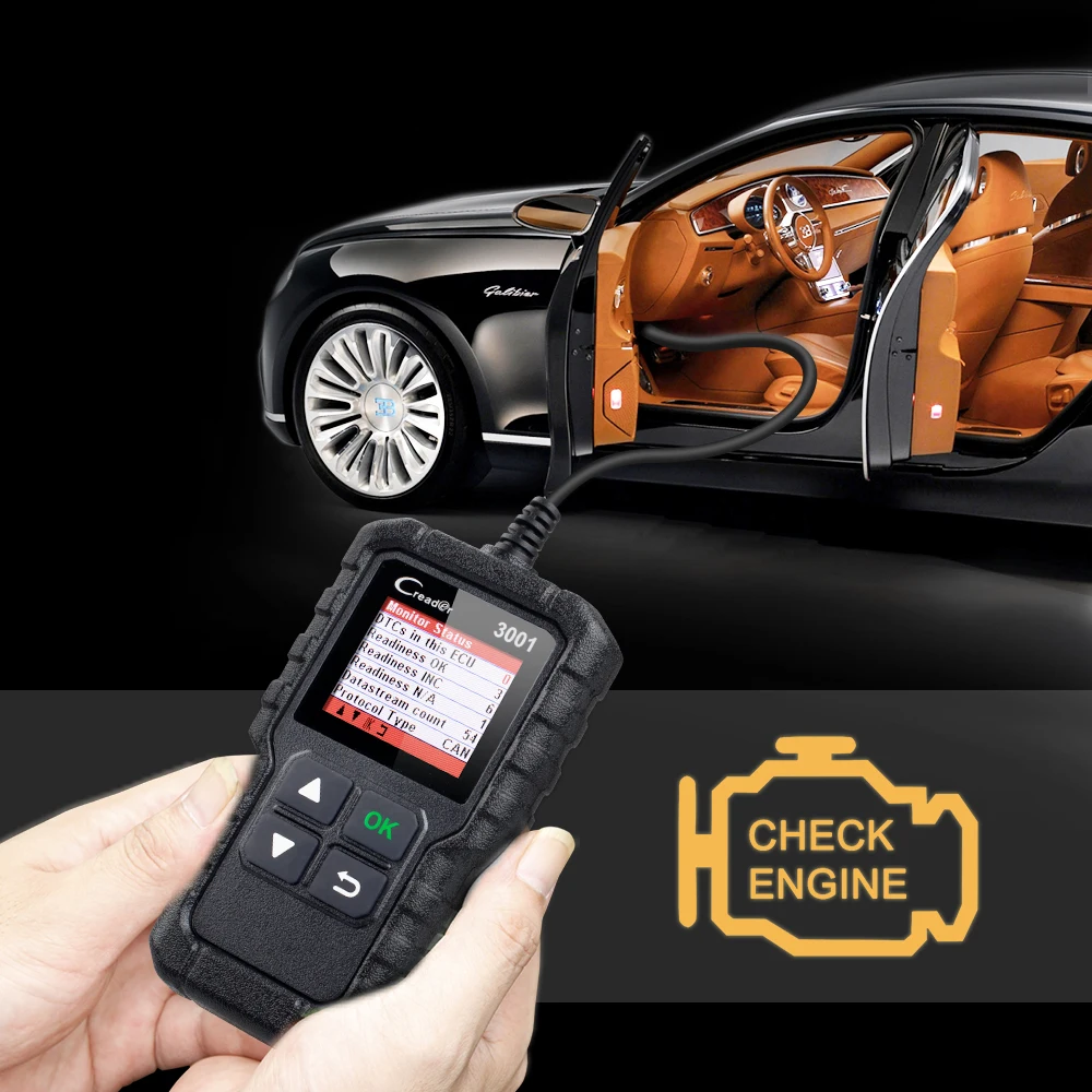 Считыватель кодов obd2 Launch CR3001 сканер X431 для диагностики и отключения двигателя