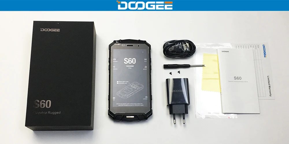 DOOGEE S60 Lite 5580 мАч 4 ГБ 32 ГБ Android 7,0 IP68 смартфон MTK6750T Восьмиядерный 16 МП беспроводной заряд лица ID OTG 4G мобильный телефон