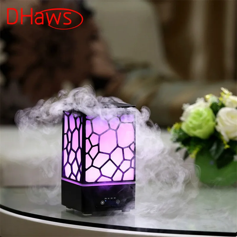 

DHaws 200ML Lamp Air Humidifier 7 Colorful NightLight Aroma Essential Oil Diffuser Auto Shut Off Ultrasonic Air Humidiffuser