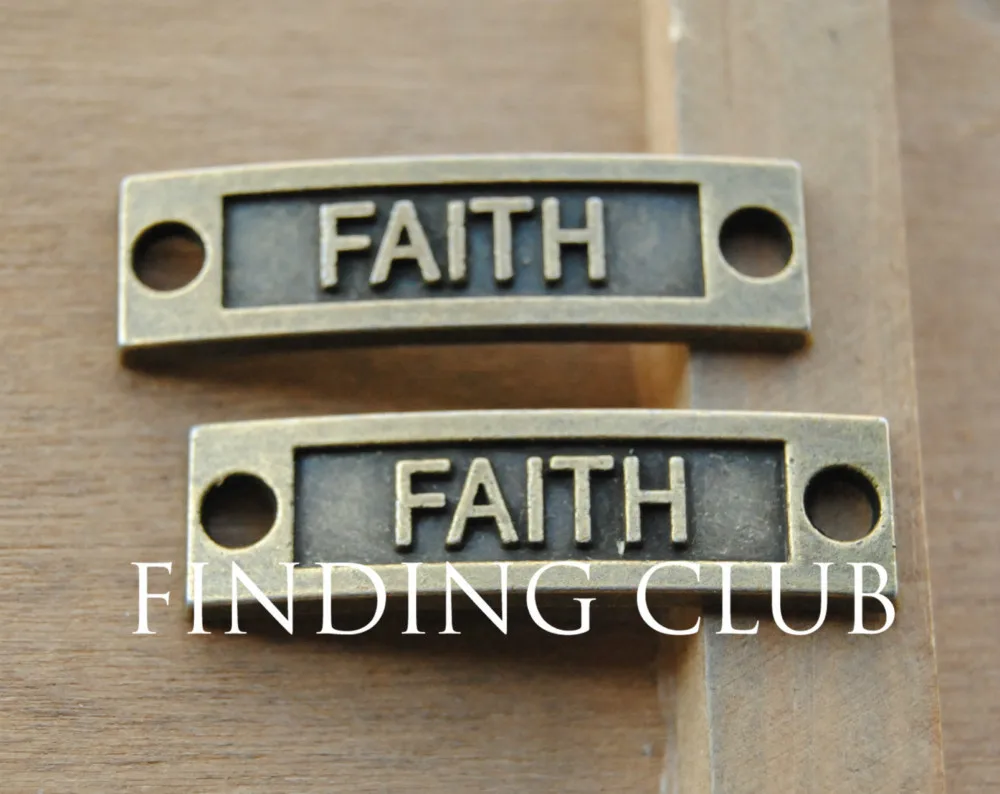 15 шт. антикварных бронзовых морских звезд, с надписью соединитель "Faith" Вдохновение Подвески металлический браслет ожерелье ювилирные изделия фурнитура A342