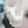 Hanging Rope Hammock Chair Porch Swing Seat, Large Hammock Net Chair Swing Cotton Rope Porch Chair for Indoor Garden Patio Porch 3