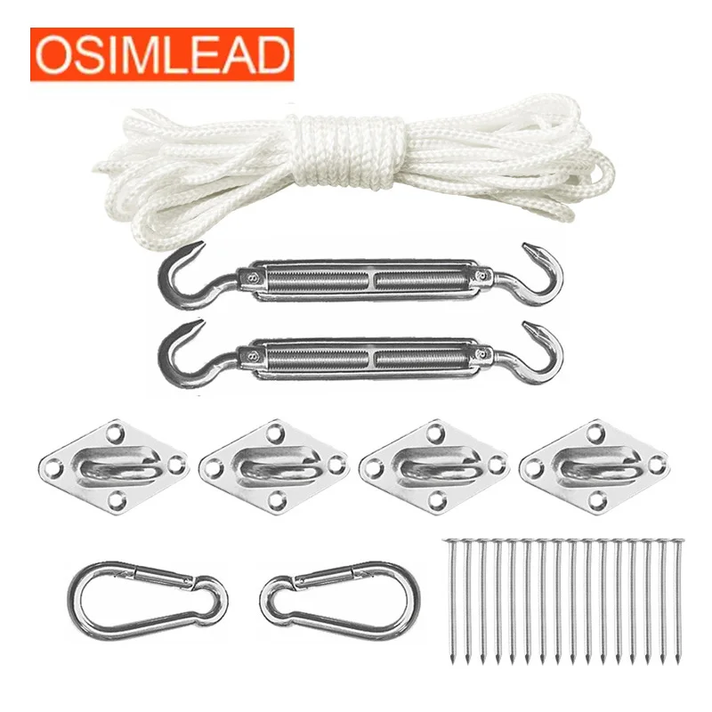 shade sail accessory set turnbuckle pad eye snap hook 304stainless steelin Shade Accessories