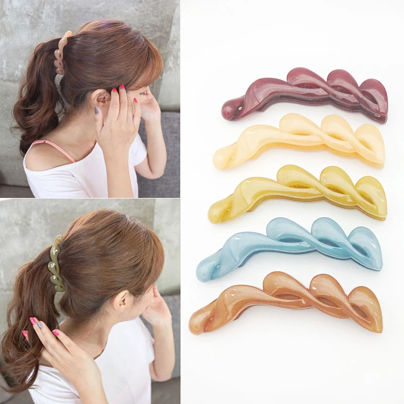 Random Color Women Banana Hair Clips Claws Hair Combs Fashion Elegant
