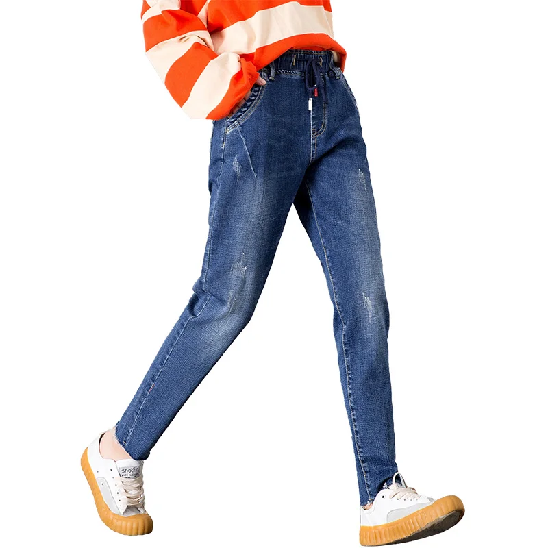 Autumn Winter Fashion High Waist Jeans Woman Large Size Leisure Slim Elastic Ladies Vintage Harlan Pants Women |