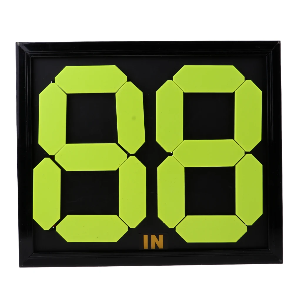 ABS Football Substitution Card Double Side Display 4-digits Fluorescent Display Socceer Accessories