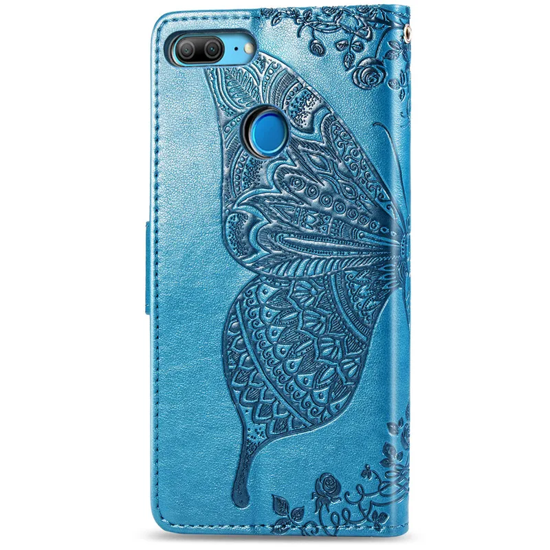 Huawei P Smart FIG-LX1 Case Soft Silicone Luxury 3D Butterfly Leather Wallet Flip Case For Huawei P Smart 5.65 Cover Leather Phone Case