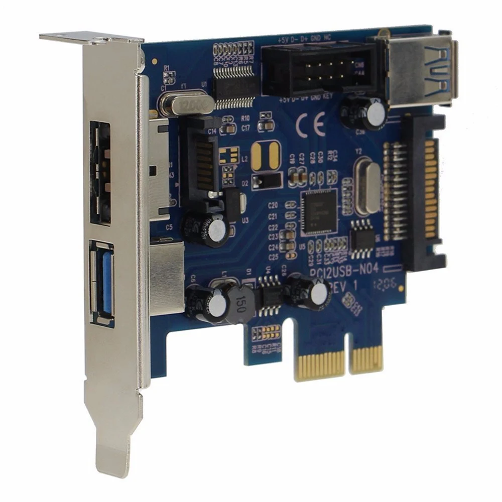 

Power eSATA extend Card PCIe to USB3.0 Adapter Internal 9pin USB2.0 Card PCIN0304