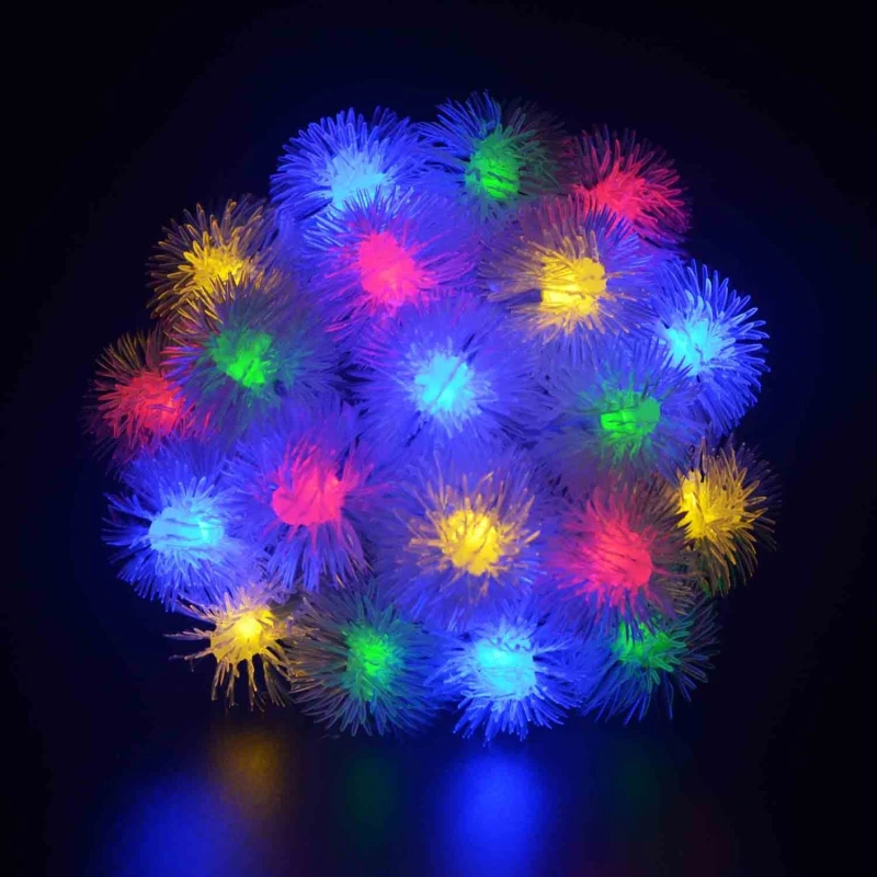 

2018 Solar Powered Led Outdoor String Lights 5M 20LEDs Stuffed Ball Fairy Strip Lights for Outside Garden Patio Party Christmas