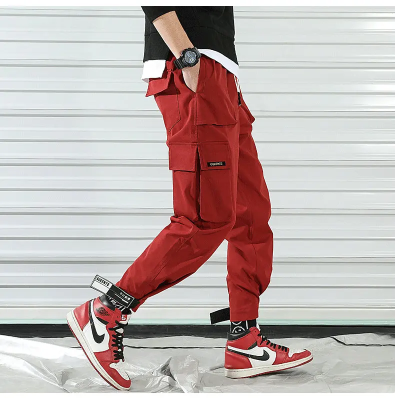 Новейшие модные брюки-карго для мужчин в уличном стиле, Хлопковые Штаны для бега, мужские повседневные обтягивающие спортивные штаны в стиле хип-хоп, повседневные мужские брюки для бега