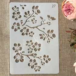 New 26cm Flower Branch DIY Craft Layering Stencils Painting Scrapbooking Stamping Embossing Album Paper Card Template