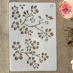 Новый 26 см ветвь цветка DIY Craft наслоения Трафареты живопись штампованная для скрапбукинга тиснильный альбом Бумага карты шаблон