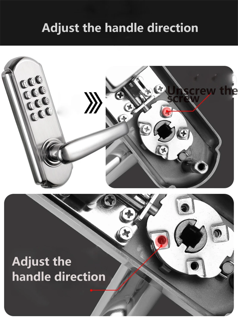 Waterproof Mechanical Digital Door Lock Push Button Keypad Keyless Code Combination Lock Set Intelligent Smart Door Lock