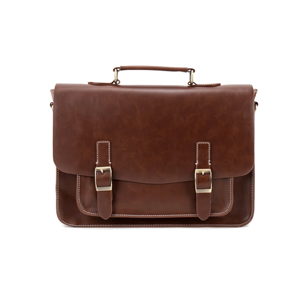 

Vintage Men's Handbags Crazy Horse Pu Leather Casual Totes Larger Capacity Business Shoulder Bag Male Crossbody Bags Male Bolsa