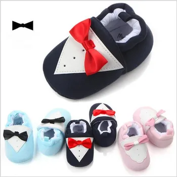 

2017 Lovely Handsome Baby Soft Sole Shoes Infants Cotton First Walkers Baby Crib Shoes