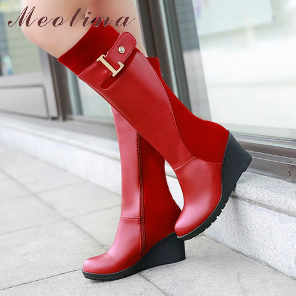 high buckle platform boots