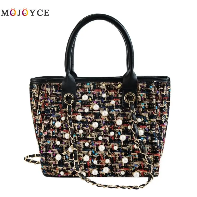 خمر منقوشة الصوف اللؤلؤ المرأة حقيبة يد الفتيات الأعلى مقبض اليد أكياس Crossbody حقائب كتف بولسا الأنثوية خمر منقوشة الصوف اللؤلؤ المرأة حقيبة يد الفتيات الأعلى مقبض اليد أكياس Crossbody حقائب كتف بولسا الأنثوية