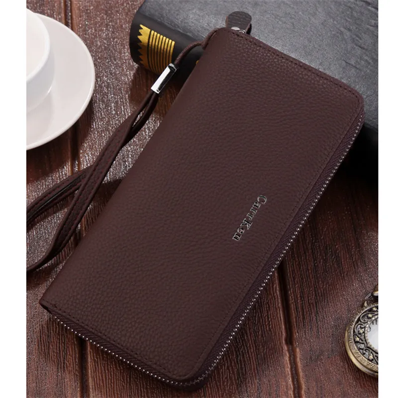 

BISI GORO Luxury Wallets for Men Long Card Wallet Business Card Holder Vintage PU Leather Money Bag 2019 New Standard Purse