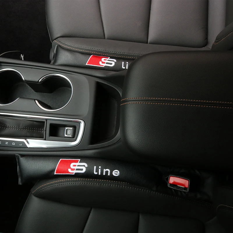 2pc Faux Leather Car Seat Gap Pad Fillers Spacer Filler Slot Plug For Audi s line tt b5 a4 a5 a7