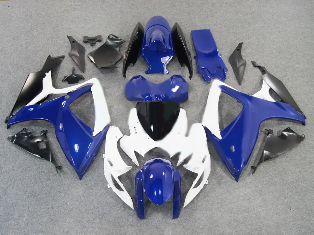 

Injection mold Fairing kit for SUZUKI GSXR600 750 K6 06 07 GSXR 600 GSXR 750 2006 2007 ABS White blue Fairings set+7gifts SS01