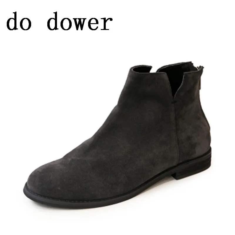 

New Men Zip Flats Spring Suede Chelsea Boots Winter Male Luxury Trainers Adult Ankle Boots Casual Shoes Genuine Leather Shoes