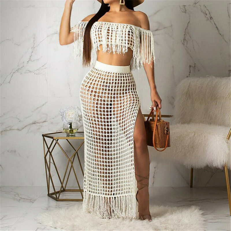 

Summer Women Swimsuit Cover Up Summer Woman Tank Top+Skirt Solid Color Bathing Suit Cover Ups Beach Coverups For Women Sundress