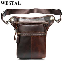WESTAL, натуральная кожа, сумка для ног, пояс, Мужская поясная сумка/сумка, мужская кожаная поясная сумка/поясная сумка, мужские тактические/мотоциклетные сумки 8864