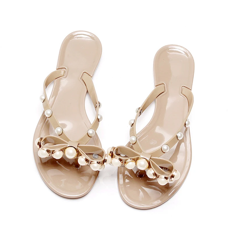 pearl jelly sandals