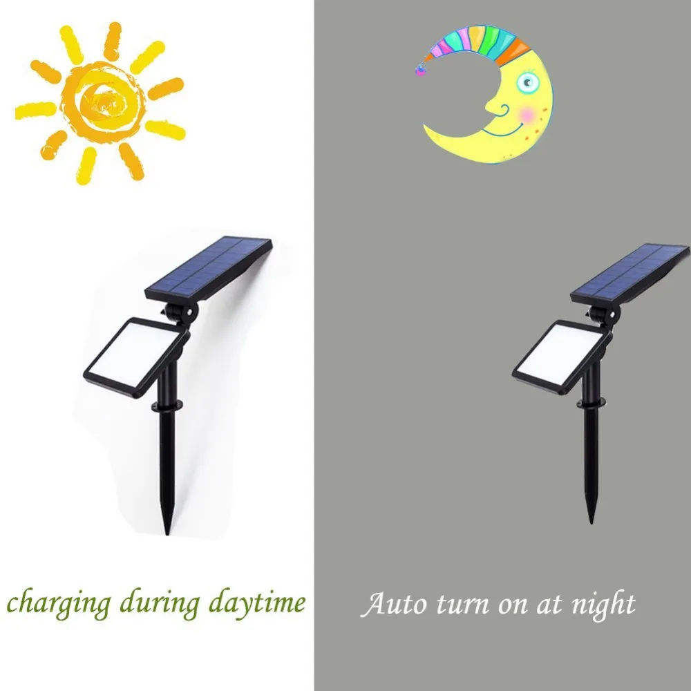 Solar ao ar Impermeável do Diodo Emissor de Luz Solar para Jardim ao ar T sunrise Holofotes Livre Iluminação 50 Leds Ajustável Lâmpada Luz Livre 8 High Quality light for outdoor