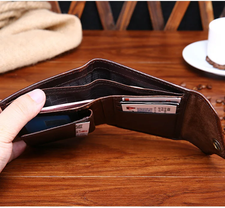 Weduoduo мужской кошелек из натуральной кожи, повседневный держатель для кредитных карт, Роскошный кошелек для карт, короткий кошелек с застежкой для мужчин и женщин