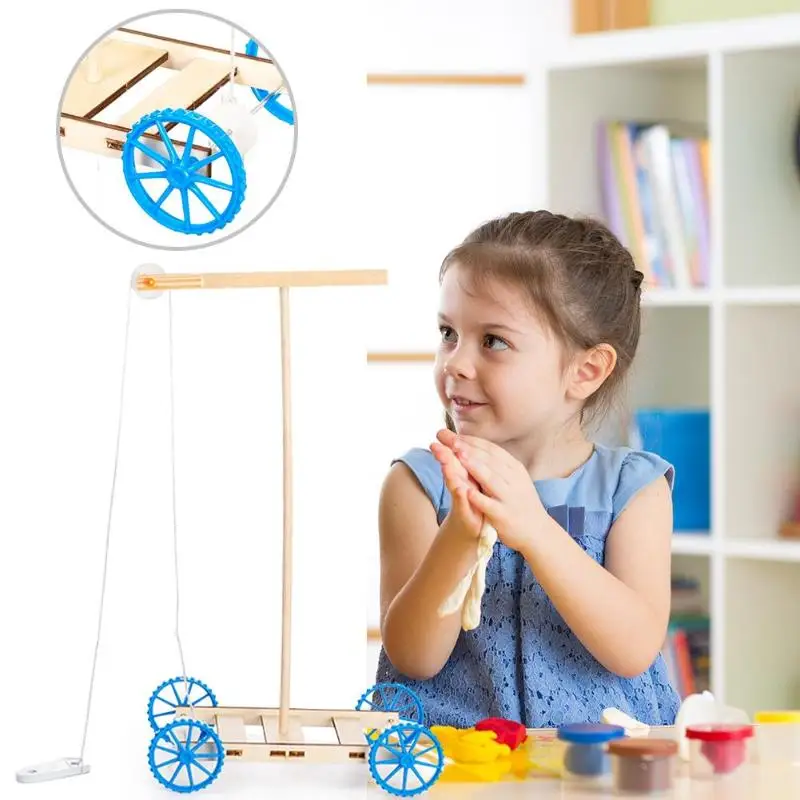 price cut  Gravity Car Model DIY Children Toy Education Science Experiment Wood Board Baby Creative DIY Toys C