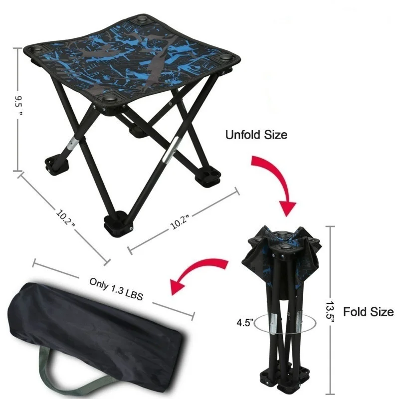 1 пара мини портативный Открытый Кемпинг складной стул рыбалка путешествия туризм пляж складной стул с сумкой для переноски